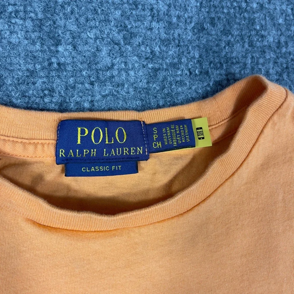 Polo Ralph Lauren Polo Bear T-Shirt Mens Small Orange Graphic Classic Fit Tee
